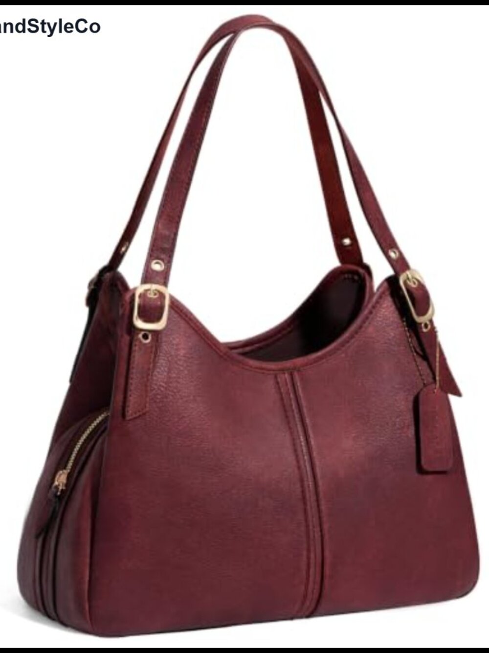 Vintage Hobo Shoulder Bag Soft PU Leather Slouchy Purse for Women